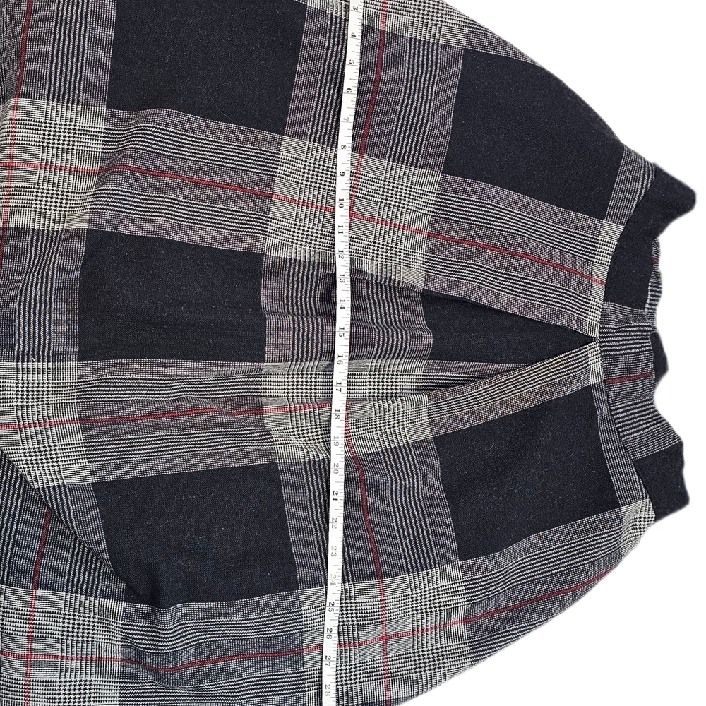 Vintage Wool Blend Plaid Womens Black & Gray Plaid Midi Skirt - Picture 12 of 16